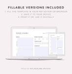Daily Food Diary & Vitamin Tracker Printable