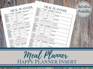 Meal Planner & Calorie Tracker Printable Insert