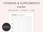 Vitamins and Supplements Tracker Printable Planner