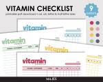 Vitamin Tracker and Fitness Planner Printable Template