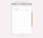 Weekly Fitness Planner: Workouts, Meals & Vitamins