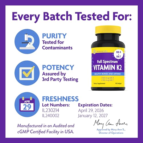 InnovixLabs Full Spectrum Vitamin K2 Softgels - 90 Count