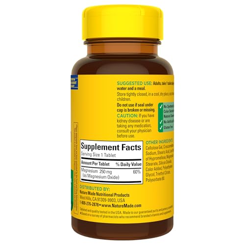 Nature Made Magnesium Oxide 250mg for Wellness