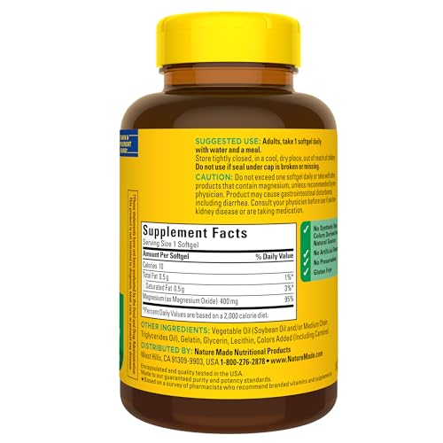 Extra Strength Magnesium Oxide 400mg, 110 Softgels