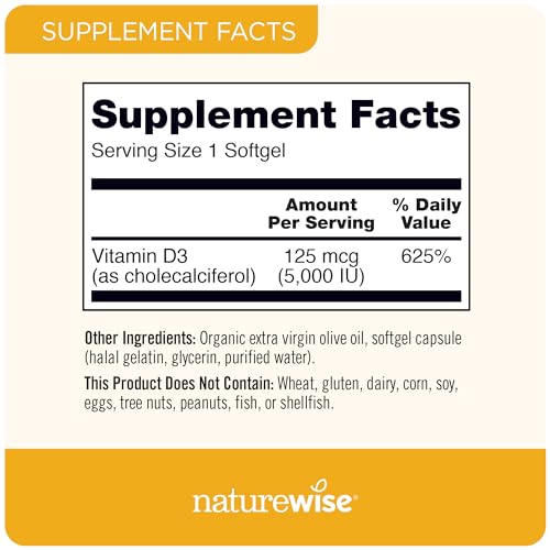 NatureWise Vitamin D3 5000iu Softgels for Immunity