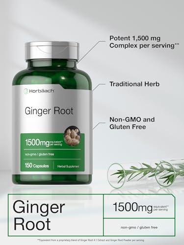 Ginger Root Capsules 1500 mg - Non-GMO