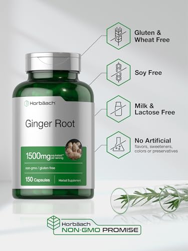 Ginger Root Capsules 1500 mg - Non-GMO