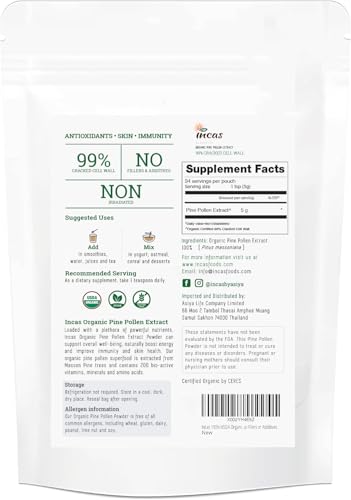 Organic Pine Pollen Powder - Energy & Immunity Boost