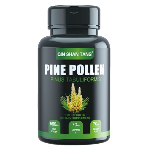 Pine Pollen with Ginger & Vitamin C, 120 Capsules