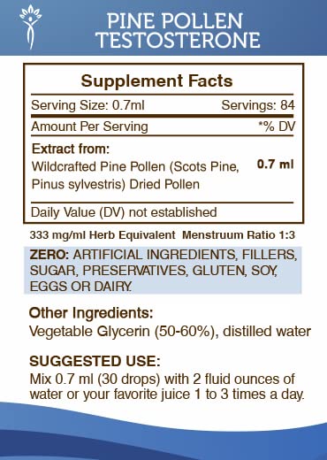 Wildcrafted Pine Pollen Testosterone Tincture 2 FL OZ