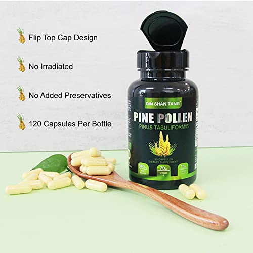 Pine Pollen with Ginger & Vitamin C, 120 Capsules