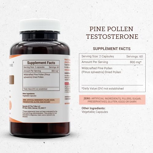 Pine Pollen Testosterone Support – 120 Capsules