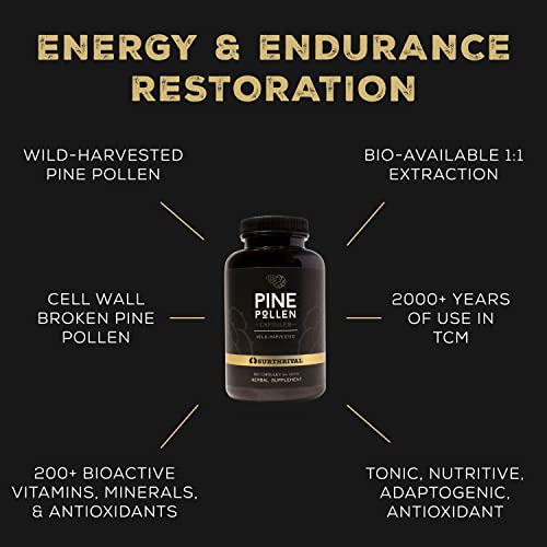 Surthrival Pine Pollen Capsules for Energy & Endurance
