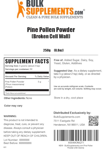 Pine Pollen Powder - Gluten Free Herbal Supplement