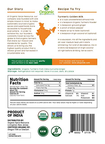 Organic Turmeric Powder with Curcumin - 35.27 Ounce