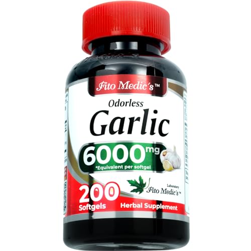 Organic Garlic Softgels 6000mg - 200 Count
