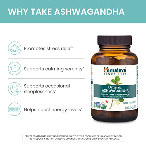 Himalaya Organic Ashwagandha for Stress Relief, 60 Caps