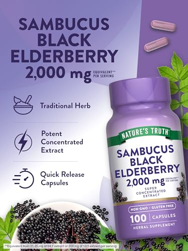 Nature's Truth Black Elderberry Capsules 100 Count