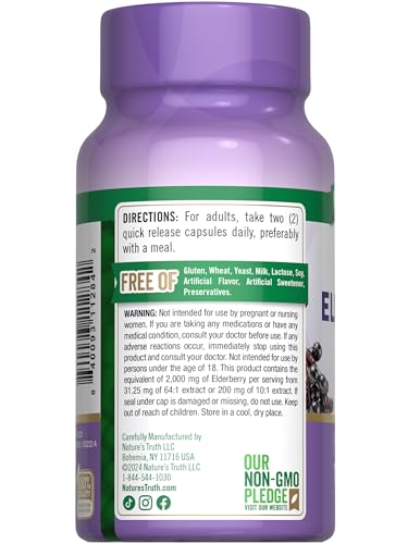 Nature's Truth Black Elderberry Capsules 100 Count