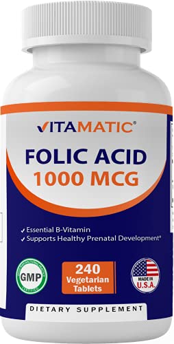Vitamatic Folic Acid 1000 mcg Vegetarian Tablets