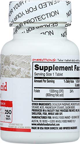 Folic Acid 800mcg - 250 Capsules