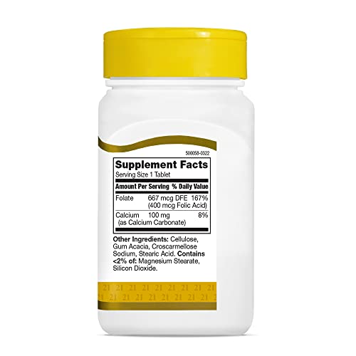 Folic Acid 400 mcg Tablets - 250 Count