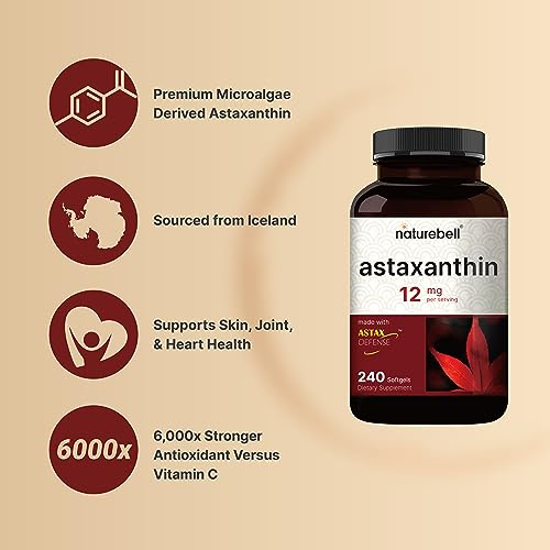 NatureBell Astaxanthin 12mg - 240 Softgels, Max Strength