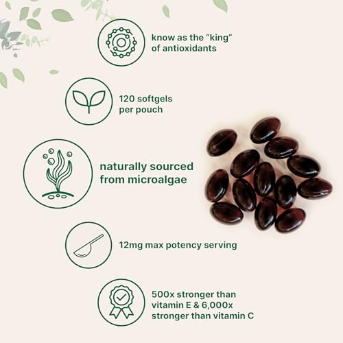 Premium Astaxanthin Antioxidant Softgels - 120 Count