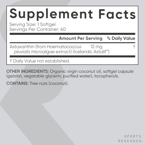 Triple Strength Astaxanthin 12mg with Coconut Oil