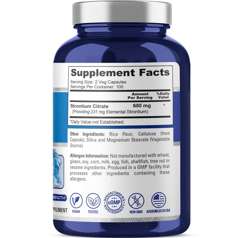 NusaPure Strontium 680 mg - 200 Vegetarian Caps