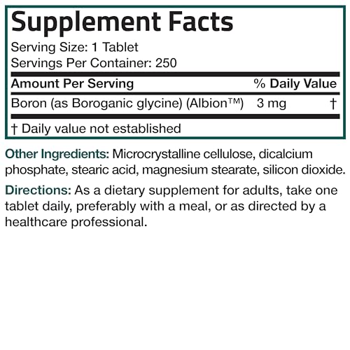 Bronson Boron 3 MG Vegetarian Tablets for Bone Health