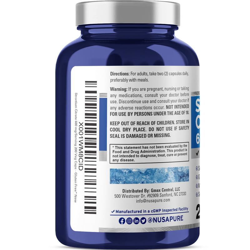 NusaPure Strontium 680 mg - 200 Vegetarian Caps