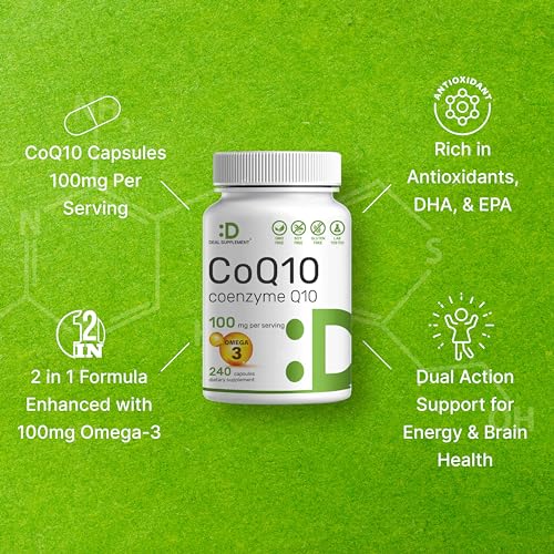 CoQ10 100mg with Omega 3 – 240 Capsules