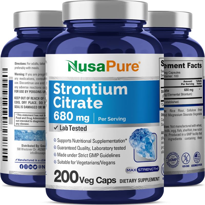 NusaPure Strontium 680 mg - 200 Vegetarian Caps