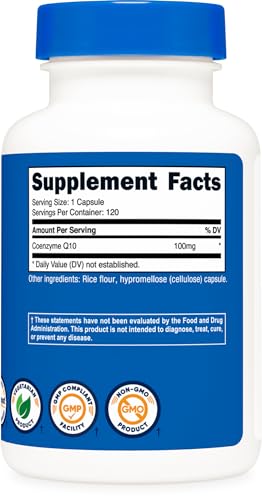 Nutricost CoQ10 100mg 120 Vegetarian Capsules