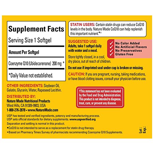 Nature Made CoQ10 200mg for Heart Health