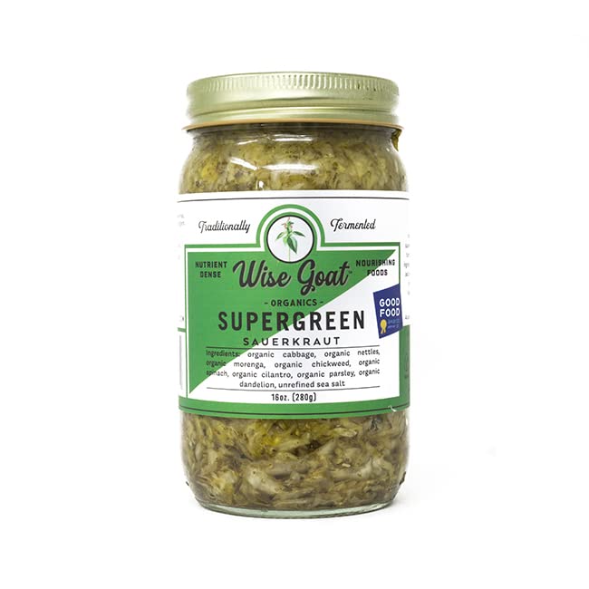 Organic Fermented Probiotic Supergreen Sauerkraut 16oz