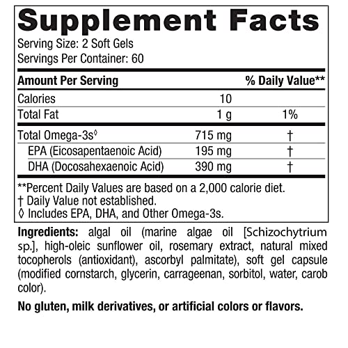 Nordic Naturals Vegan Algae Omega 3 Softgels