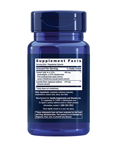 Life Extension Testosterone Elite Support Supplement - 30 Capsules