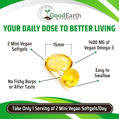 Vegan Algal Oil DHA Omega 3 Supplement - 60 Softgels