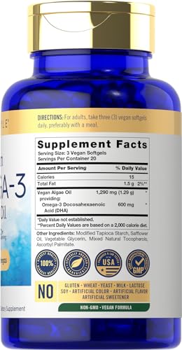 Carlyle Vegan Omega-3 Supplement 1290 mg, 60 Softgels