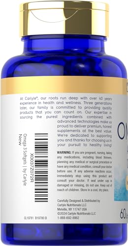 Carlyle Vegan Omega-3 Supplement 1290 mg, 60 Softgels