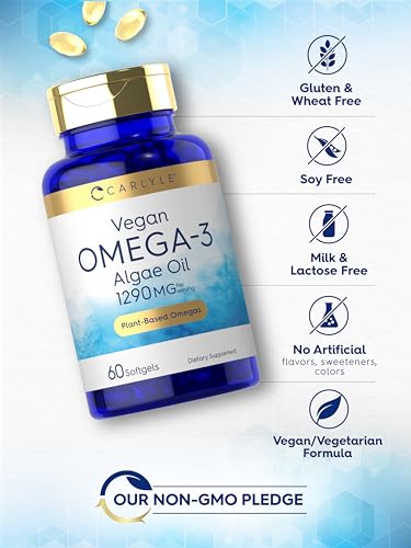Carlyle Vegan Omega-3 Supplement 1290 mg, 60 Softgels