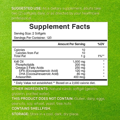 Antarctic Krill Oil 1000mg, 240 Softgels