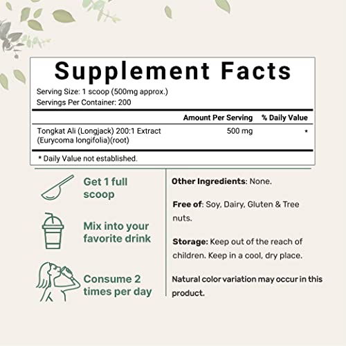 Pure Tongkat Ali Extract Powder, 100g