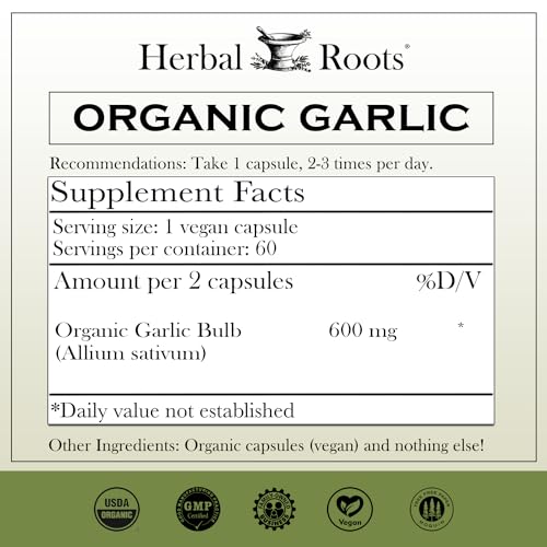 Organic Extra Strength Garlic Pills - 600 mg