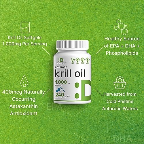 Antarctic Krill Oil 1000mg, 240 Softgels