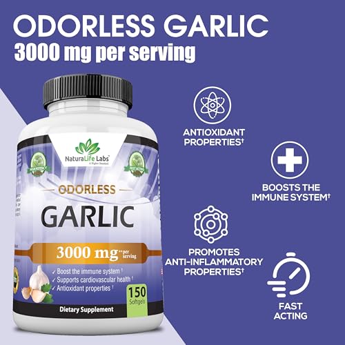 NaturaLife Labs Pure Odorless Garlic 3000 mg Softgels