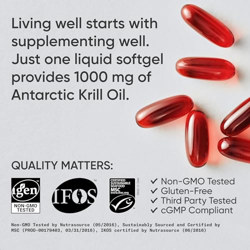 Krill Oil Omega 3 Softgels 1000mg - 60 Caps