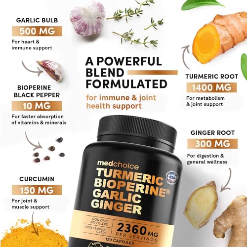 4-in-1 Turmeric Garlic Capsules for Wellness